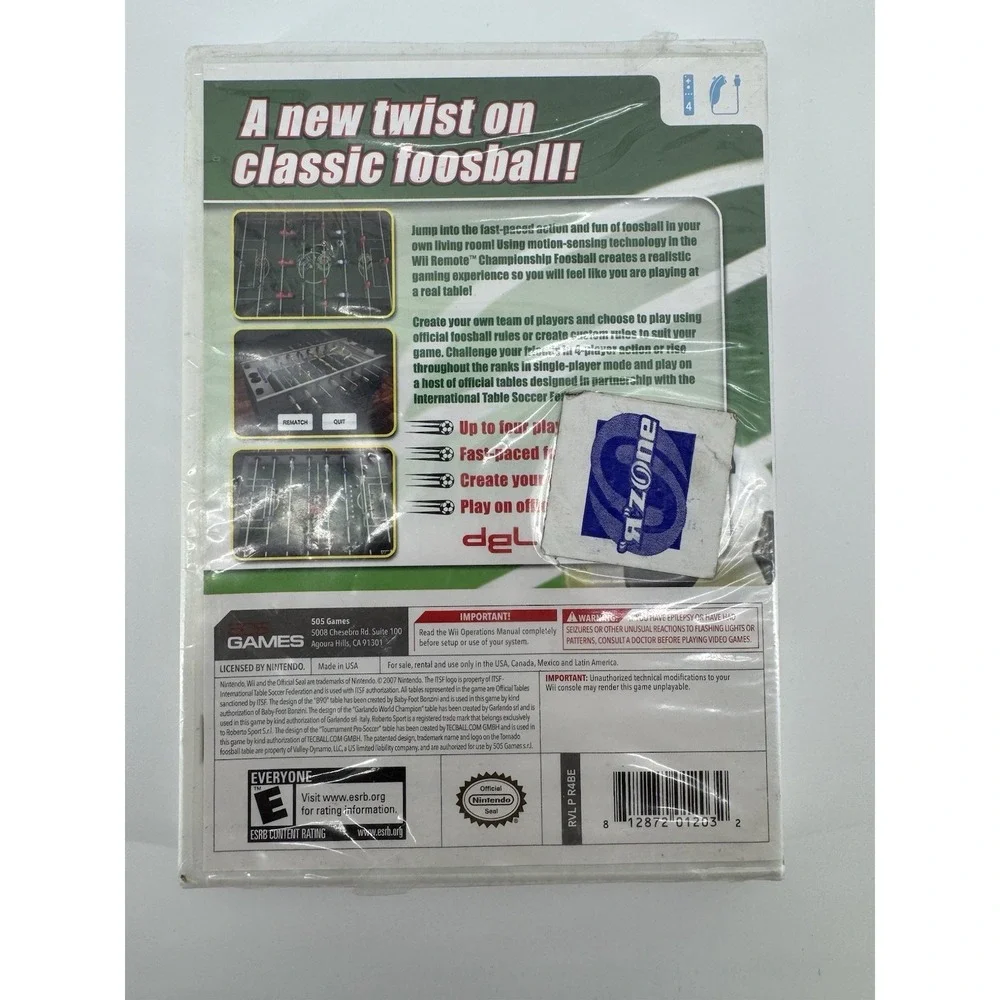 Championship‎ Foosball Nintendo Wii 505 Games Brand New In Box Sealed